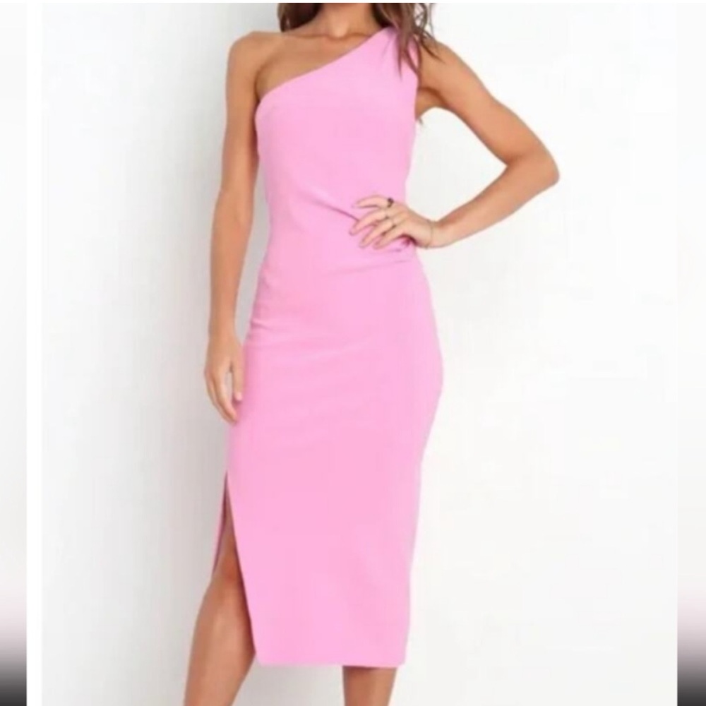 Petal & Pup Pink Asymmetrical One-Shoulder Cocktail Dress
